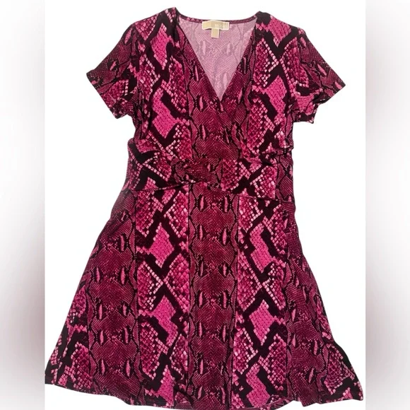 Pink Snake Print women Dress - Picture 1 of 2